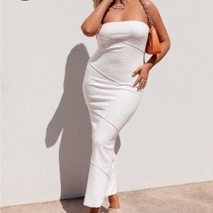 OSCAR MIDI DRESS WHITE